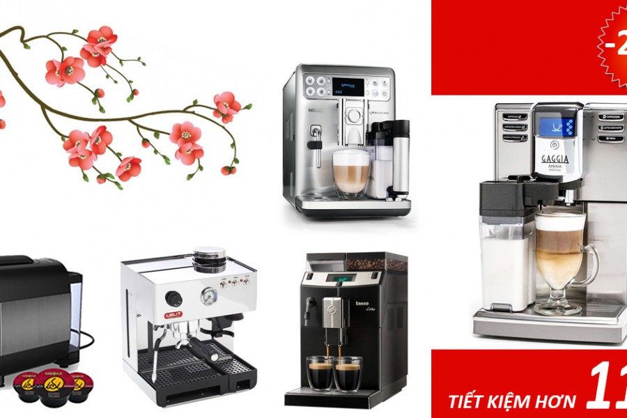 Khuyến mãi máy pha cà phê, máy xay cafe và dụng cụ pha chế