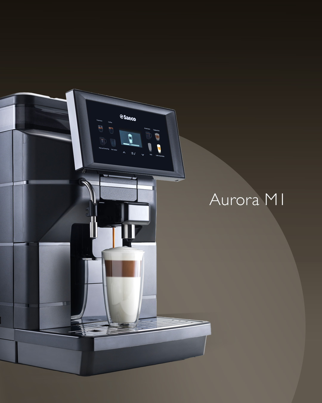 Saeco Aurora M1 có thiết kế thanh lịch, hiện đại